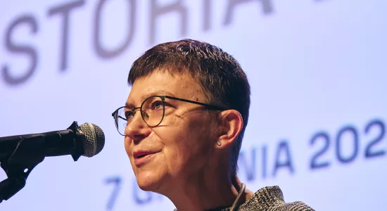 Finał Projektu, Pani Dyrektor Anna Piekarska wita uczestników, fot. M. Cioch / MHP