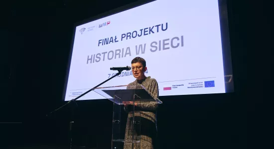 Finał Projektu, Pani Dyrektor Anna Piekarska wita uczestników, fot. M. Cioch / MHP