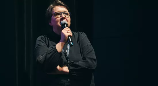 Gabriela Sierocińska-Dec na scenie - dziękuje uczestnikom, fot. M. Cioch / MHP