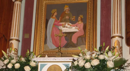 Obraz Świętej Rodziny w XVIII wiecznym kościółku w Studziance