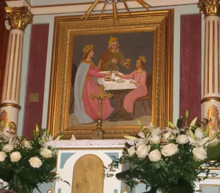 Obraz Świętej Rodziny w XVIII wiecznym kościółku w Studziance