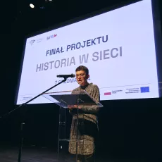Finał Projektu, Pani Dyrektor Anna Piekarska wita uczestników, fot. M. Cioch / MHP