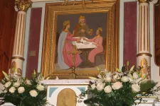 Obraz Świętej Rodziny w XVIII wiecznym kościółku w Studziance
